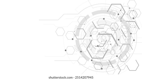 Fundo hexágono digital de alta tecnologia. Design geométrico com hexágonos sobre um fundo branco.