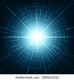 Hi-tech Digital Light on Blue Background,future and technology Concept design,Vector illustration.