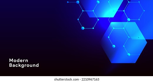 Hi-tech digital modern creative blue dynamic gradient color in business futuristic hexagon illustration background