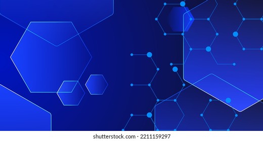 Hi-tech digital modern creative blue dynamic gradient color in business futuristic hexagon illustration background