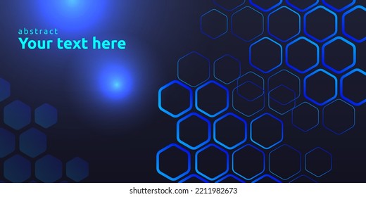 Hi-tech digital modern creative blue dynamic gradient color in business futuristic hexagon illustration background