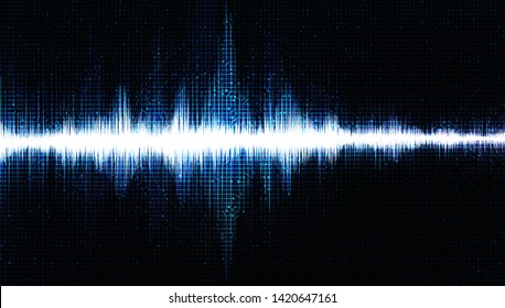 Hi-Tech Digital Sound Wave Low and Hight richter scale with Circle Vibration on Light Background,technology and earthquake wave diagram concept,design for music studio and science,Vector