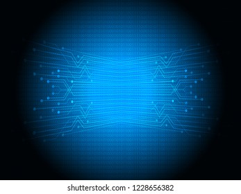 Hi-tech digital technology abstract, geometrical lines neon light green, with shapes. Lines, Dots and Slanting lines on dark green background. Circuit boards number elements Vector illustration. 