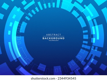 Hi-tech digital technology concept. Artificial intelligence technology on blue background. Abstract futuristic design. sci-fi vector illustration 