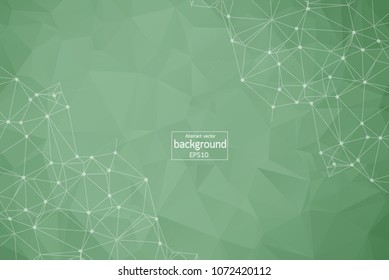 Hi-tech digital technology concept. hexagon elements, with geometry light green polygon on dark green and yellow background with hexagonal shapes. Circle, Lines and Dots in framework.