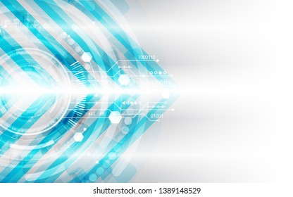 Hi-tech digital technology concept. Illustration high computer technology on grey background.  Abstract futuristic circuit board.