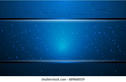 Hi-tech digital technology concept. Illustration high computer technology dark blue color background