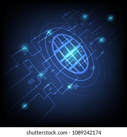 Hi-tech digital technology concept, stock vector