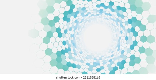 Hi-tech digital technology and engineering concept. Wide Sci fi template with polygons. Abstract hexagons science on the white background.