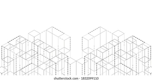 Hi-tech digital technology and engineering, digital telecom technology concept. Technical drawing. Vector illustration.	
