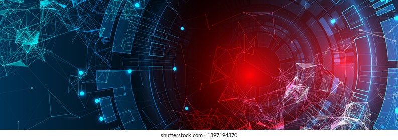 Hi-tech digital technology and engineering theme. Abstract background.