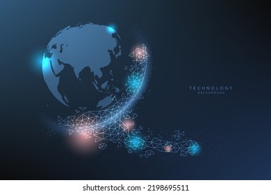 Hi-tech digital technology futuristic circuit digital. Abstract futuristic. artificial intelligence. Modern futuristic. Global, world network connection technology background. vector illustration.
