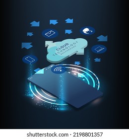 Hi-tech digital technology futuristic circuit digital.Abstract futuristic design.3D mockup mobile phone.Modern futuristic design.Cloud computing Abstract background technology vector illustration.