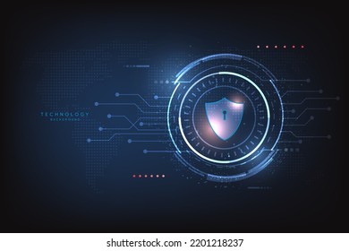 High-Tech Digital-Technologie futuristische Schaltung digital.Security System Protection.3D Mock up mobile phone.Modern Futuristic Design.Cloud Computing Abstrakte Hintergrundtechnologie Vektorgrafik.