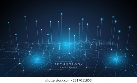 Hi-tech digital technology futuristic circuit digital. Abstract futuristic curve digital line design.Modern futuristic design.Digital landscape pattern technology.Vector illustration.