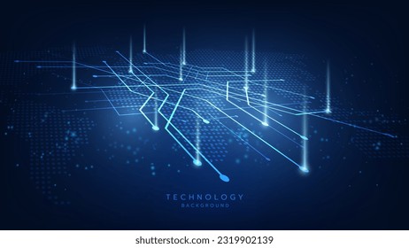 Tecnología digital de alta tecnología de circuito futurista digital. Resumen de diseño de línea digital de curva futurista.Diseño futurista moderno.Tecnología de patrones de paisaje digital.Ilustración vectorial.