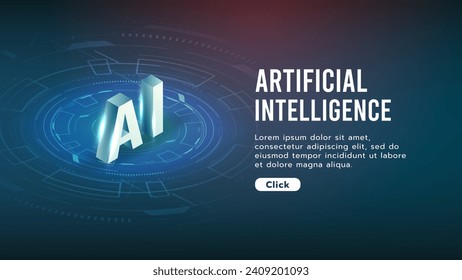 Tecnología de inteligencia artificial que afecta al mundo.Concepto de tecnología y ciencia,sistema de aprendizaje automático.Información de análisis cerebral de IA.Mundo de alta tecnología y futurista.Antecedentes de concepto digital.