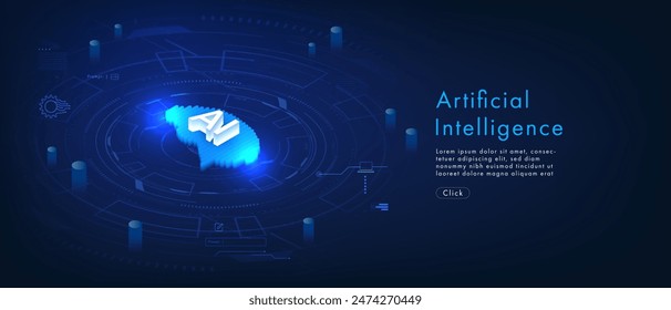 Hi-tech digital technology futuristic circuit digital. Abstract futuristic design. AI, artificial intelligence. Modern futuristic design. Global network connection technology. vector illustration.