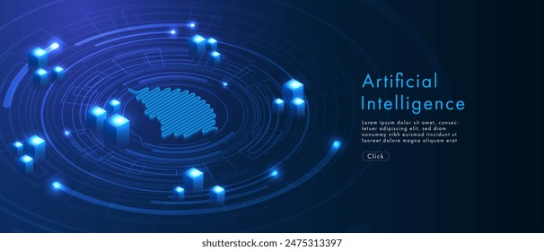 Hi-tech digital technology futuristic circuit digital. Abstract futuristic design. AI, artificial intelligence. Modern futuristic design. Global network connection technology. vector illustration.