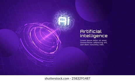 Hi-tech digital technology futuristic circuit digital. Abstract futuristic design. AI, artificial intelligence. Modern futuristic design. Global network connection technology. vector illustration.
