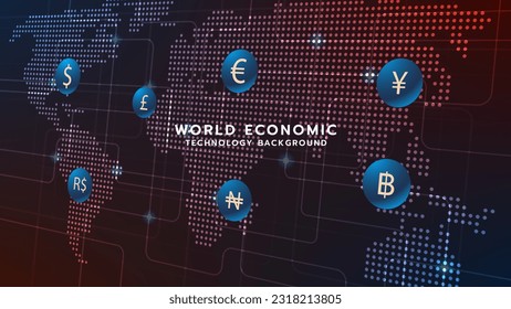 Hi-tech economic financial digital technology futuristic background.Abstract futuristic design. Financial technology.Modern futuristic design.Abstract technology vector illustration background.