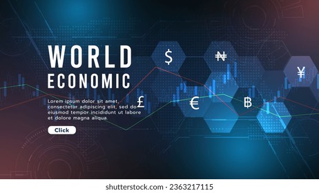 Hi-tech economic financial digital technology futuristic background.Abstract futuristic design. Financial technology.Modern futuristic design.Abstract technology vector illustration background.