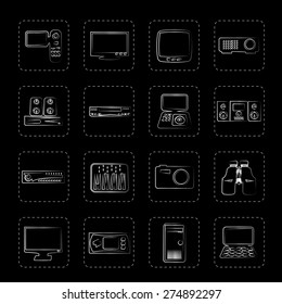 Hi-tech equipment icons - vector icon set 2