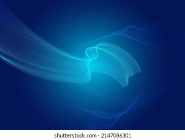 Ciencia Futurista de alta tecnología, análisis de Big Data, red digital, concepto de cooperación, fondo de resumen de ondas