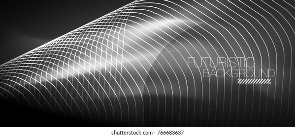 Fondo tecnológico futurista de alta tecnología, formas de neón y puntos. Conexión tecnológica, big data, estructura de puntos