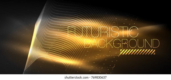Hi-tech futuristic techno background, neon shapes and dots. Technology connection, big data, dotted structure