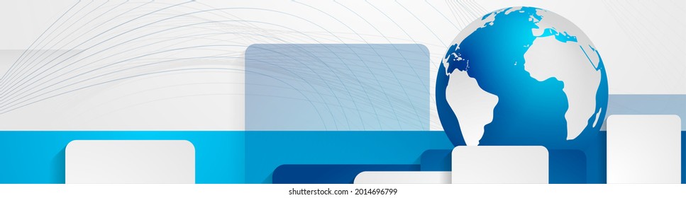 Hi-tech geometric abstract background with globe. Futuristic vector banner design