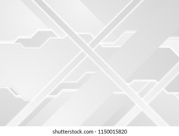 Hi-tech geometric abstract grey background. Vector modern design