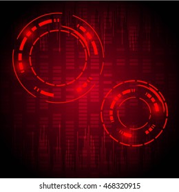 hi-tech geometric abstract in red background