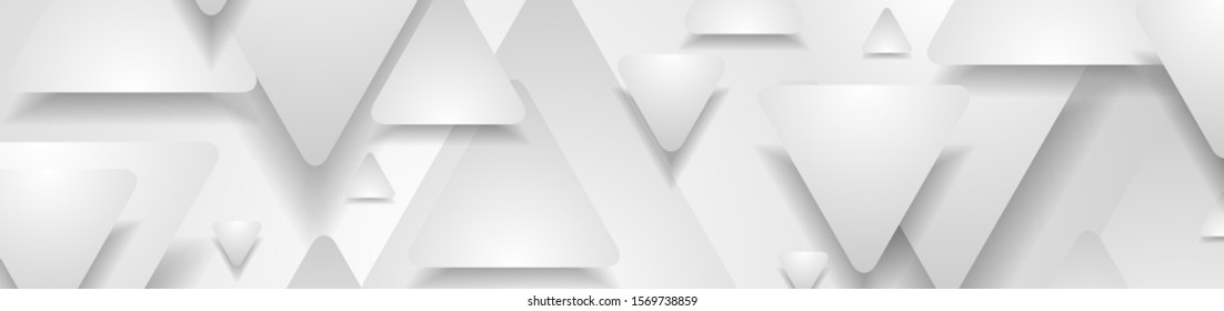 Hi-tech geometric banner design with paper triangles. Abstract technology background. Vector illustration