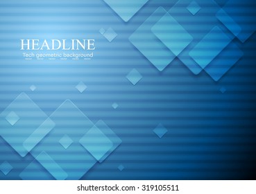 Hi-tech geometric dark blue background. Vector card illustration