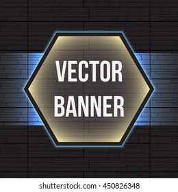 Hi-tech geometric dark gray and blue background with hexagon. Vector design