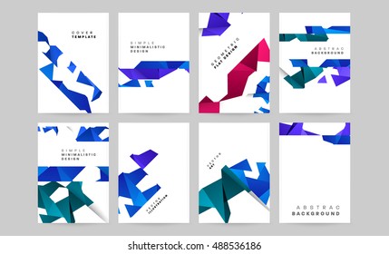 hi-tech geometric patterns collection, Business Covers Trendy Backgrounds with polygonal triangle patterns design set / EPS10 vector illustration