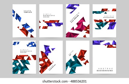 hi-tech geometric patterns collection, Business Covers Trendy Backgrounds with polygonal triangle patterns design set / EPS10 vector illustration