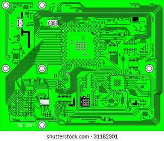 Hi-tech green industrial electronic vector background