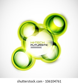 Hi-tech green vector abstract glossy shape