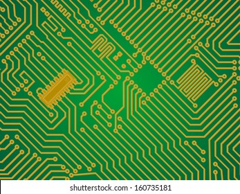 Hi-tech green and yellow industry electronics vector background