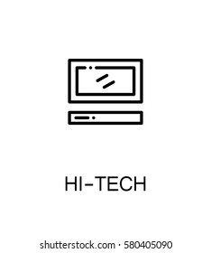 Hi-tech icon. Single high quality outline symbol for web design or mobile app. Thin line sign for design logo. Black outline pictogram on white background