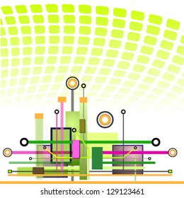 Hi-tech industrial backgound. Vector eps10 illustration.
