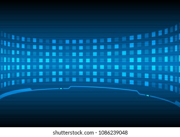 Hi-tech interface with line arrangement and data set in perspective view, Technology abstract, sci-fi and communication concept, Vector illustration background.