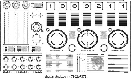 hi-tech interface on light background. Design elements for hud, user interface, animation, motion design. Vector illustration