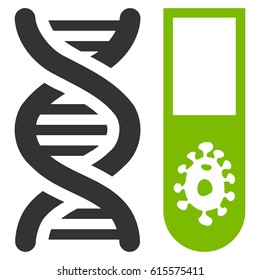 Hitech Microbiology vector icon. Flat bicolor eco green and gray symbol. Pictogram is isolated on a white background. Designed for web and software interfaces.