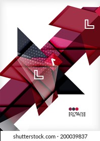 Hi-tech modern design template - futuristic modern straight geometric lines and shapes in glossy 3d style with shadows