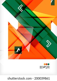 Hi-tech modern design template - futuristic modern straight geometric lines and shapes in glossy 3d style with shadows