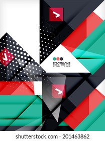 Hi-tech modern design template - futuristic modern straight geometric lines and shapes in glossy 3d style with shadows