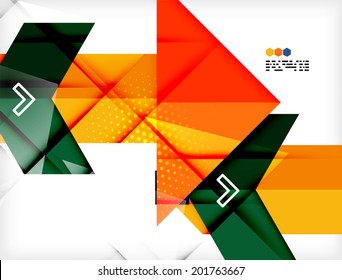 Hi-tech modern design template - futuristic modern straight geometric lines and shapes in glossy 3d style with shadows